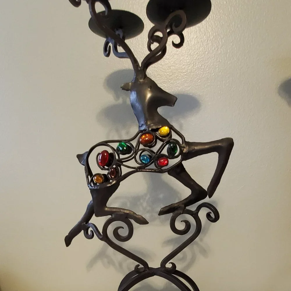 Pier 1 Vintage Black Wrought-Iron Jeweled 20
